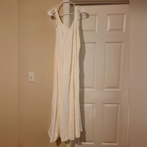 Eternal Adoration White Sleeveless Backless Mermaid Maxi Dress
